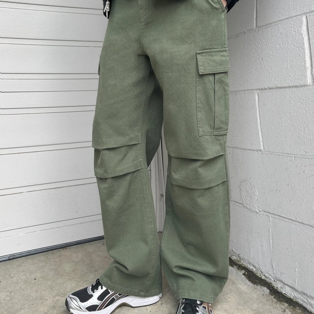 OAK & FORT Cargo Pocket Pant - Olive Green (Oak + Fort)
